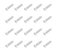 sourcing map M2 x 8mm Flat Countersunk Head Machine Screws 304 Stainless Steel Full Thread Phillips Drive Cross Screw for Furniture Connection Electrical Appliances (White, Pack of 20)