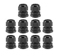 sourcing map M20x1.5 Cable Gland 6mm-12mm Wire Hole Waterproof Nylon Joint Adjustable Locknut with Washer Black 10pcs
