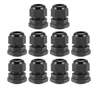 sourcing map M22x1.5 Cable Gland 7mm-12mm Wire Hole Waterproof Nylon Joint Adjustable Locknut with Washer Black 10pcs