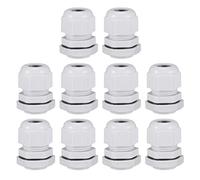 sourcing map M22x1.5 Cable Gland 7mm-12mm Wire Hole Waterproof Nylon Joint Adjustable Locknut with Washer White 10pcs