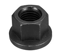 sourcing map M24 Flange Hex Nut, Grade 10.9 Carbon Steel Black Oxide Finished Hex Flange Nut for Machinery