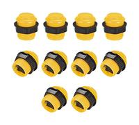 sourcing map M24 Momentary Game Push Button Switch for Arcade Video Games Yellow 10pcs