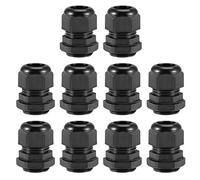 sourcing map M24x1.5 Cable Gland 12mm-15mm Wire Hole Waterproof Nylon Joint Adjustable Locknut with Washer Black 10pcs