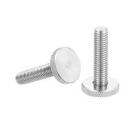sourcing map M25x40mm Knurled Thumb Screws, 304 Stainless Steel Flat Head Thumb Screws Metric Diamond Knurled Head Bolts Grip Knobs Hand Tighten Thread Fasteners, 25mm Dia. 2 Pcs