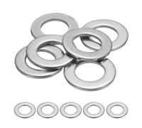sourcing map M27 Flat Washer for Screw, 6Pcs 304 Stainless Steel Washers 27MM ID x 50MM OD x 4MM Thick for Bolts, Factories Repair, Kitchens, Shops, and Outdoor Construction (Silver Tone)