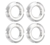 sourcing map M27 x 1.5mm - 4Pcs Retaining Four-Slot Slotted Round Nuts - 304 Stainless Steel Round Lock Nut for Various Rolling Bearings, Industrial Field, Silver