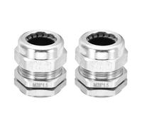 sourcing map M28x1.5mm Cable Glands, IP68 Waterproof Strain Relief Cord Grip Connector for 13-18mm Dia Wire, 304 Stainless Steel Wire Protectors for Cable Fixing, Wiring, Repairing, Pack of 2