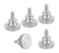 sourcing map M2x4mm Vernier Caliper Screws, 304 Stainless Steel Flat Head Shoulder Thumb Screws Metric Diamond Knurled Head Bolts Grip Knobs Hand Tighten Thread Fasteners Position, 5 Pcs