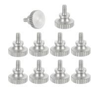 sourcing map M2x4mm Vernier Caliper Screws, 304 Stainless Steel Flat Head Shoulder Thumb Screws Metric Diamond Knurled Head Bolts Grip Knobs Hand Tighten Thread Fasteners Position, 10 Pcs