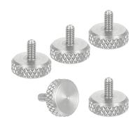sourcing map M2x4mm Vernier Caliper Screws, 304 Stainless Steel Flat Head Thumb Screws Metric Diamond Knurled Head Bolts Grip Knobs Hand Tighten Thread Fasteners Lock Position, 5 Pcs