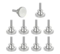 sourcing map M2x6mm Vernier Caliper Screws, 304 Stainless Steel Flat Head Shoulder Thumb Screws Metric Diamond Knurled Head Bolts Grip Knobs Hand Tighten Thread Fasteners Position, 10 Pcs