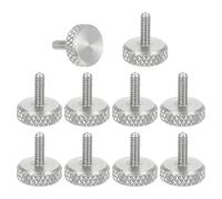 sourcing map M2x6mm Vernier Caliper Screws, 304 Stainless Steel Flat Head Thumb Screws Metric Diamond Knurled Head Bolts Grip Knobs Hand Tighten Thread Fasteners Lock Position, 10 Pcs