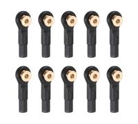 sourcing map M2xL24mm 2mm Center Hole RC Plastic Tied Rod Ends Link Ball Joint Head Kit Ball Head Link Joint with Shim Steering Linkage Upgrade Accessories for RC Crawler Car Pack of 10, Black