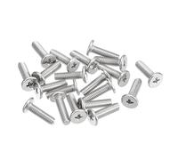 sourcing map M3-0.5 x 10mm 100Pcs Flat Round Head Screws 304 Stainless Steel Phillips Drive Machine Screws Hardware Fastener for Furniture Connection
