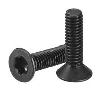 sourcing map M3-0.5 x 10mm Flat Torx Head Machine Screws, 20Pcs 10.9 Grade Carbon Steel Countersunk Torx Anti Theft, Black Oxide Finish, Full Thread