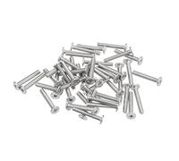 sourcing map M3-0.5 x 18mm 100Pcs Flat Round Head Screws 304 Stainless Steel Phillips Drive Machine Screws Hardware Fastener for Furniture Connection