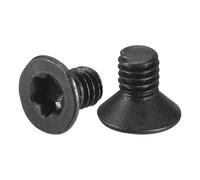 sourcing map M3-0.5 x 4mm Flat Torx Head Machine Screws, 20Pcs 10.9 Grade Carbon Steel Countersunk Torx Anti Theft, Black Oxide Finish, Full Thread