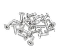 sourcing map M3-0.5 x 8mm 20Pcs Flat Round Head Screws 304 Stainless Steel Phillips Drive Machine Screws Hardware Fastener for Furniture Connection