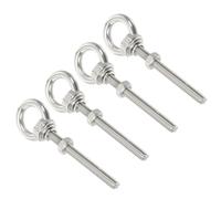 sourcing map M3 1/8"x1.97" Stainless Steel Eye Bolts Threaded Screw Eyebolt Shoulder Ring with Nuts Washers for Lifting Hanging, 4 Set