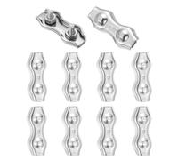 sourcing map M3 304 Stainless Steel Double Wire Rope Clips, Cable Clamp Fixing Clips for 2mm to 2.5mm Diameter Wire Rope Fastener, 10pcs