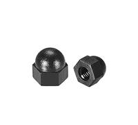 sourcing map M3 Cap Nut, Hex Acorn Dome Head Nuts for Screws Bolts Nylon Black 20 Pcs