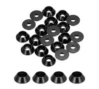 sourcing map M3 Cone Cup Washers,Anodized Aluminum Gaskets Cup Head Washer Gasket for Screw RC/FPV/PC/Drone/Mechanical Accessories Model Parts, Pack of 20 (Black)