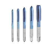 sourcing map M3 M4 M5 M6 M8 Hand Threading Tap Set High Speed Steel Straight Flutes Metric Thread Screw Taps Bluing 5pcs