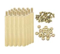 sourcing map M3 Male Brass Hex Spacer Standoffs Screws Nuts, 20 Set Hex Column Screw Nut Assortment Kit M3*40+6 Threaded Standoff for Raspberry Pi PCB Motherboard DIY
