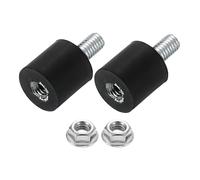 sourcing map M3 Rubber Mounts, 2Pcs 8x8mm(DxH) Rubber Cylindrical Anti Vibration Isolator Shock Absorber with Lock Nuts for Car Bobbin Generator Air Compressors