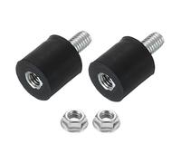 sourcing map M3 Rubber Mounts, 2Pcs 8x8mm(DxH) Rubber Cylindrical Anti Vibration Isolator Shock Absorber with Lock Nut for Car Bobbin Generator Air Compressors