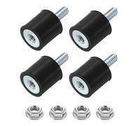 sourcing map M3 Rubber Mounts, 4Pcs 10x10mm(DxH) Rubber Cylindrical Anti Vibration Isolator Shock Absorber with Lock Nut for Car Bobbin Generator Air Compressors