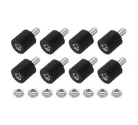 sourcing map M3 Rubber Mounts, 8Pcs 8x8mm(DxH) Rubber Cylindrical Anti Vibration Isolator Shock Absorber with Lock Nut for Car Bobbin Generator Air Compressors