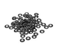 sourcing map M3 Washer 2.5mm I.D. 9mm O.D. Internal Tooth Lock Washers Push-On Locking Speed Clip 65Mn Black Oxide Finish 100pcs