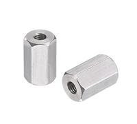 sourcing map M3 x 0.5-Pitch 10mm Length 304 Stainless Steel Metric Hex Coupling Nut, 20-Pack