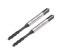 sourcing map M3 x 0.5 Spiral Flute Thread Tap, Metric Machine Threading Tap HSS Nitriding Coated, Round Shank with Square End, H2 Tolerance, 2pcs