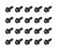 sourcing map M3 x 10mm Carbon Steel Phillips Pan Head Machine Screws Bolts Combine with Spring Washer and Plain Washers 100pcs