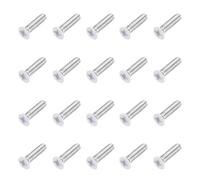 sourcing map M3 x 10mm Flat Countersunk Head Machine Screws 304 Stainless Steel Full Thread Phillips Drive Cross Screw for Furniture Connection Electrical Appliances (White, Pack of 20)