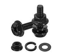 sourcing map M3 x 12mm Phillips Flanged Hex Head Bolts, 30Pcs 304 Stainless Steel Flange Hexagon Screws with Nuts, Flat & Lock Washers, Fully Threaded, for Machinery Industry Home, Black