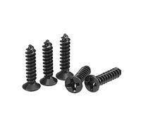 sourcing map M3 x 14mm Wood Screws Phillips Flat Head Carbon Steel Self Tapping Screws Black 200pcs