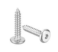 sourcing map M3 x 16mm (100 Pack) Flat Round Socket Head Screws, Stainless Steel Self Tapping Full Thread Hex Socket Cap Screws for Wood Furniture
