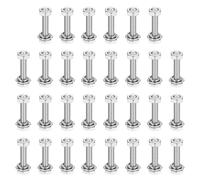 sourcing map M3 x 16mm 304 Stainless Steel Hex Head Screws Bolts, Nuts, Flat & Lock Washers Assortment Kit, Fully Threaded, Bright Finish for Home, Electronic, Machine, 30 Sets