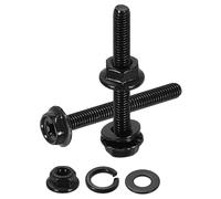 sourcing map M3 x 25mm Phillips Flanged Hex Head Bolts, 30Pcs 304 Stainless Steel Flange Hexagon Screws with Nuts, Flat & Lock Washers, Fully Threaded, for Machinery Industry Home, Black