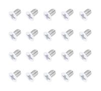 sourcing map M3 x 4mm Flat Countersunk Head Machine Screws 304 Stainless Steel Full Thread Phillips Drive Cross Screw for Furniture Connection Electrical Appliances (White, Pack of 20)