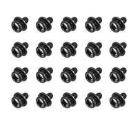 sourcing map M3 x 6mm Carbon Steel Phillips Pan Head Machine Screws Bolts Combine with Spring Washer and Plain Washers 100pcs