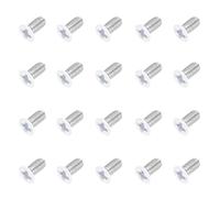 sourcing map M3 x 6mm Flat Countersunk Head Machine Screws 304 Stainless Steel Full Thread Phillips Drive Cross Screw for Furniture Connection Electrical Appliances (White, Pack of 20)