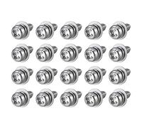 sourcing map M3 x 6mm Stainless Steel Phillips Pan Head Machine Screws Bolts Combine with Spring Washer and Plain Washers 20pcs