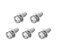 sourcing map M3 x 8mm 304 Stainless Steel Phillips Pan Head Machine Screws Bolts Combine with Spring Washer and Plain Washers 5Pcs