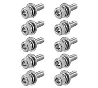 sourcing map M3 x 8mm Stainless Steel Hex Socket Head Cap Screws Bolts Combine with Spring Washer and Plain Washers 10pcs
