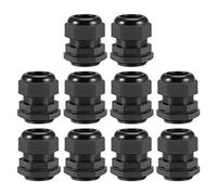 sourcing map M32x1.5 Cable Gland 16mm-21mm Wire Hole Waterproof Nylon Joint Adjustable Locknut with Washer Black 10pcs