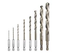 sourcing map M35 High Speed Steel Cobalt Twist Drill Bit Set 1.5/2/3/4/5/6/8/10mm with Quick Change 1/4" Hex Shank Jobber Drill Bit for Metal, Steel, Copper, Aluminum, Zinc Alloy